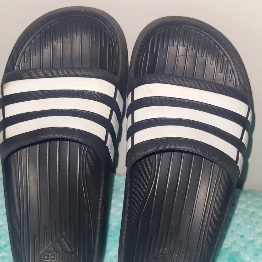 Adidas Kids Black and White Sandals
